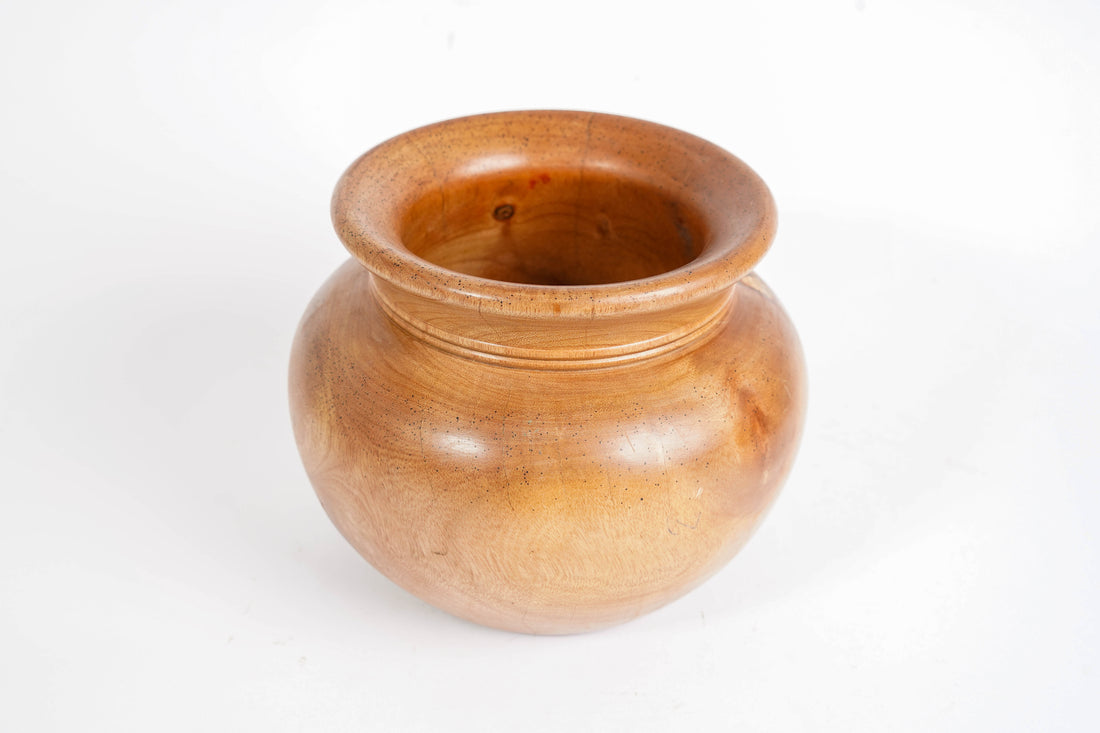 Kaya Wooden Round Vase