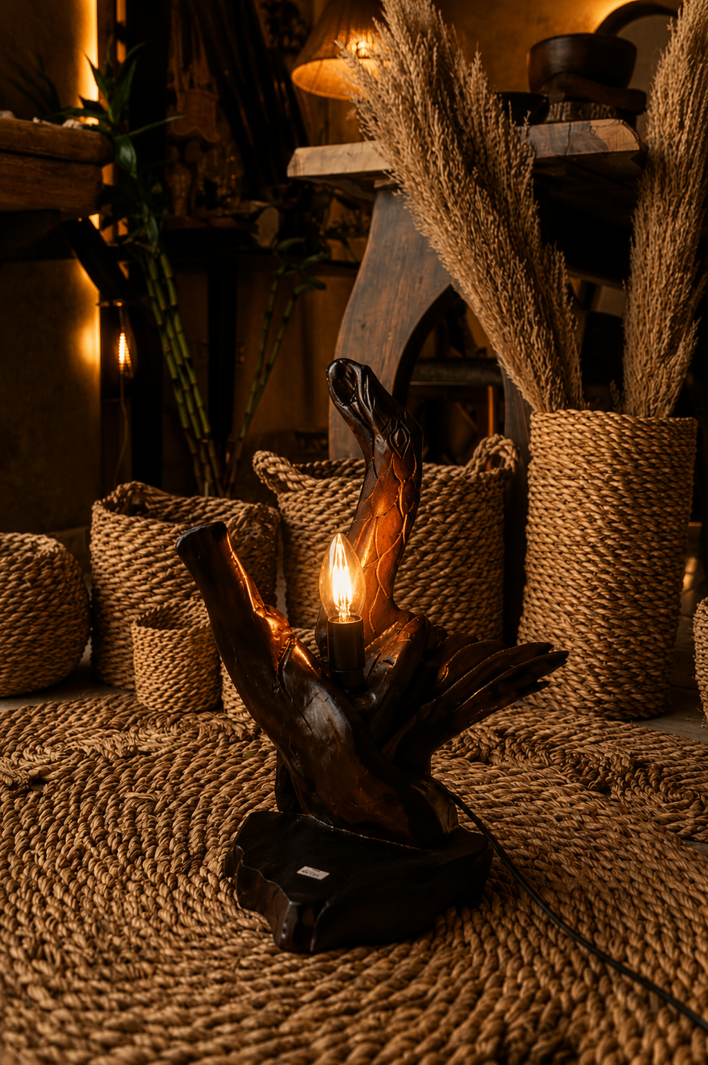 Kaya Wooden Table Lamp